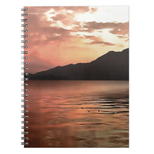 Dramatic Sunset At Koycegiz Landscape Art Spiral Notebook