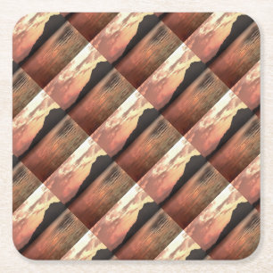 Dramatic Sunset At Koycegiz Landscape Art Square Paper Coaster