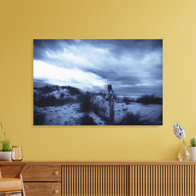 Dramatic Sunset, Beach, Sun Dunes / New Zealand Canvas Print (Insitu(LivingRoom))