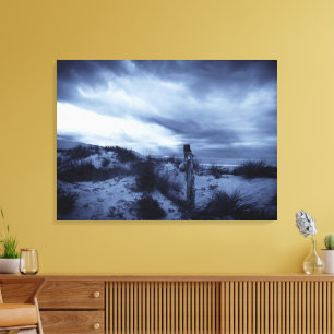 Dramatic Sunset, Beach, Sun Dunes / New Zealand Canvas Print