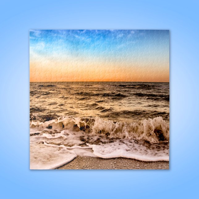 Dramatic Sunset  Beach Waves Naples Florida Jigsaw Puzzle (Creator Uploaded)