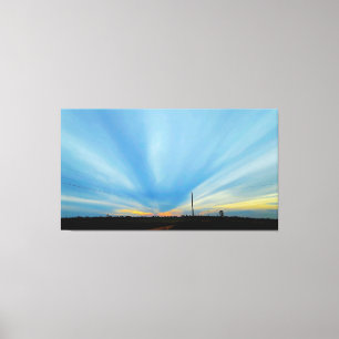 Dramatic Sunset Over Rural Landscape Canvas Print