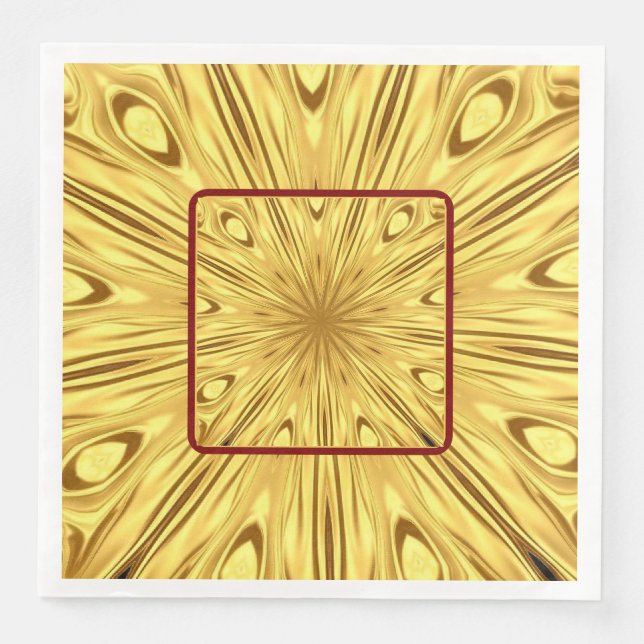 Dramatic Tablescape Detail: Gilded Zenith Opulent  Napkin (Front)