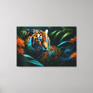 Dramatic Tiger in the Jungle Canvas Print