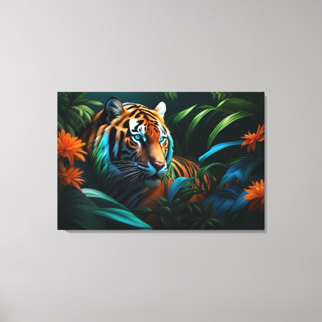 Dramatic Tiger in the Jungle  Canvas Print (Front)