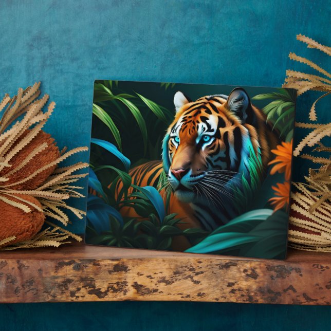 Dramatic Tiger in the Jungle  Plaque (Side)