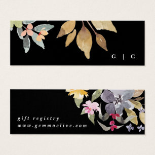 Dramatic Watercolor Floral Wedding Registry Card