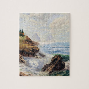 Dramatic Waves Pound a Rocky Coast Jigsaw Puzzle