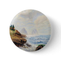 Dramatic Waves Pound a Rocky Coast Pin