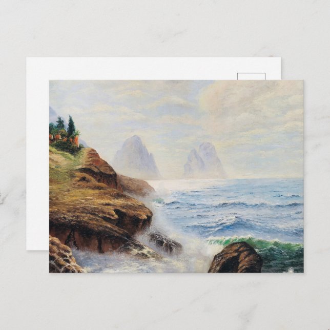 Dramatic Waves Pound a Rocky Coast Postcard (Front/Back)