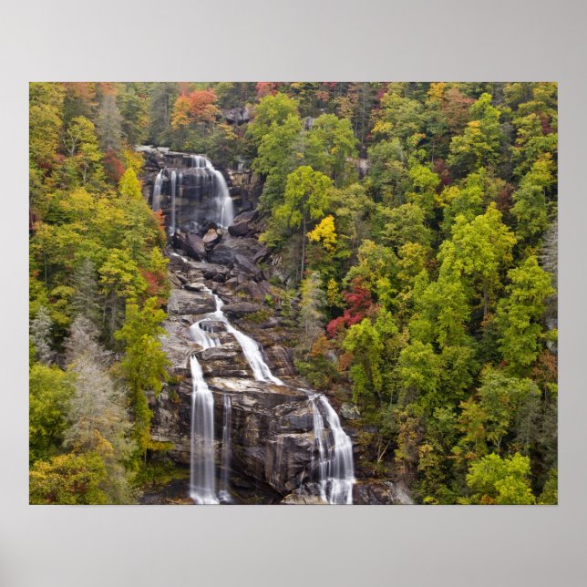Dramatic Whitewater Falls in autumn in the Poster (Front)