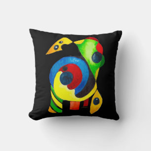 Dramatically Bold and Colourful Abstract Art Cushion