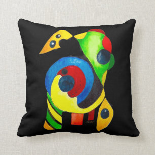 Dramatically Bold and Colourful Abstract Art Cushion
