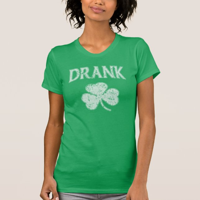 Drank Shamrock St Patricks Day Irish T-Shirt (Front)