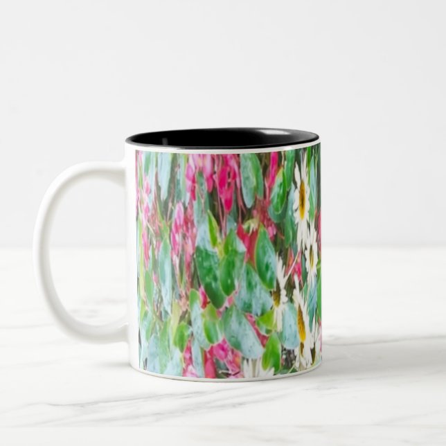 Drape of Flowers Two-Tone Coffee Mug (Left)