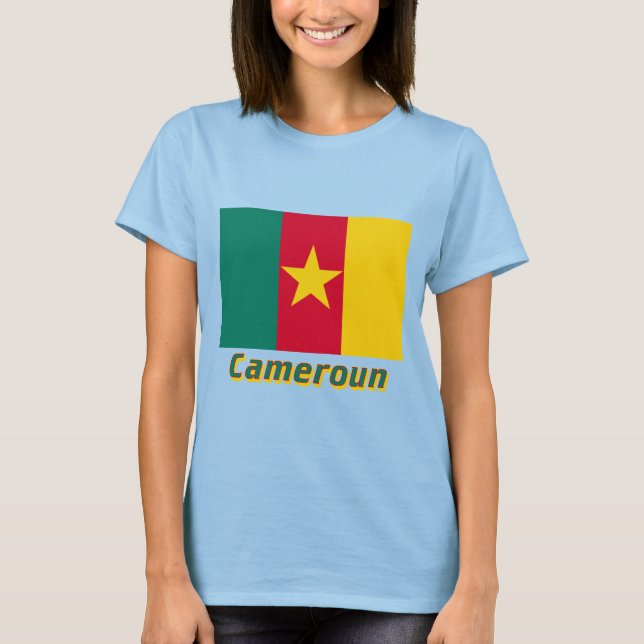 Drapeau Cameroun avec le nom en français T-Shirt (Front)