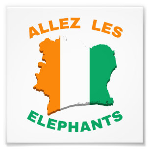 Drapeau Côte d'Ivoire Maillot de Pied Côte d'Ivoir Photo Print