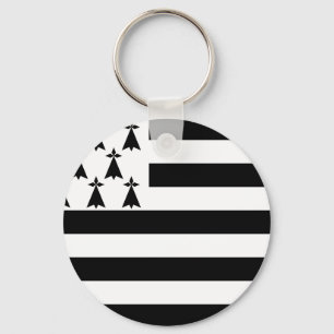Drapeau de la Bretagne Breizh Gwenn ha Du Britanny Key Ring