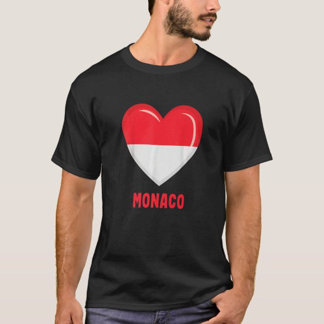 Drapeau de Monaco Monacan   T-Shirt (Front)