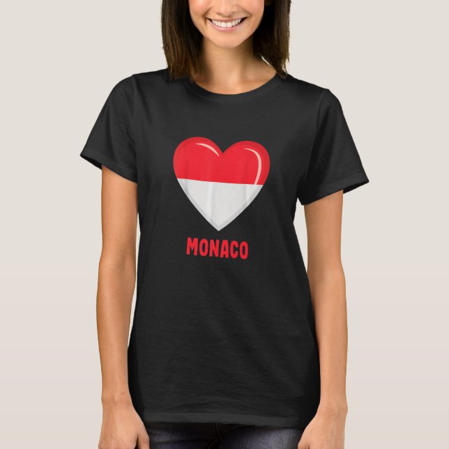Drapeau de Monaco Monacan   T-Shirt (Front)