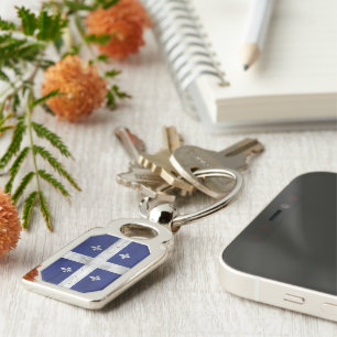 Drapeau du Québec style grunge érodé Key Ring