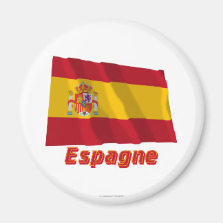 Drapeau Espagne avec le nom en français Magnet