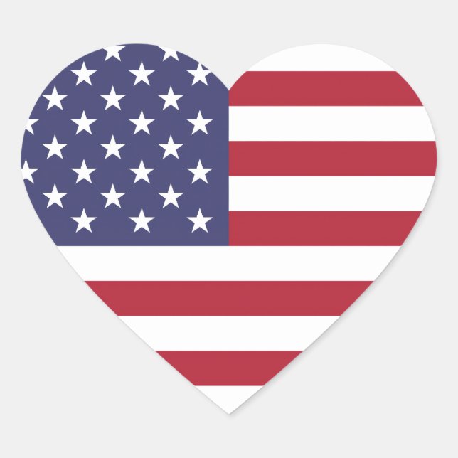 Drapeau États-Unis  Heart Sticker (Front)