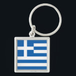 Drapeau Grèce Key Ring<br><div class="desc">Drapeau de la Grèce: " Ελευθερία ή θάνατος " → LA LIBERTÉ OU LA MORT !</div>