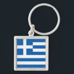 Drapeau Grèce Key Ring<br><div class="desc">Drapeau de la Grèce: " Ελευθερία ή θάνατος " → LA LIBERTÉ OU LA MORT !</div>
