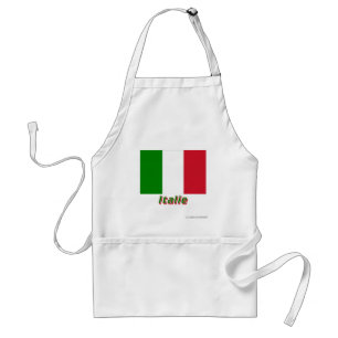 Drapeau Italie avec le nom en français Standard Apron