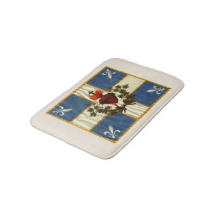 Drapeau Québec antique Carillon Sacré-Cœur Bath Mat