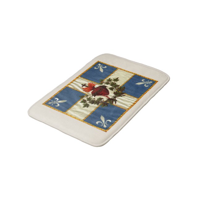 Drapeau Québec antique Carillon Sacré-Cœur Bath Mat (Angled)