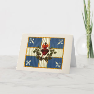 Drapeau Québec antique Carillon Sacré-Cœur Card