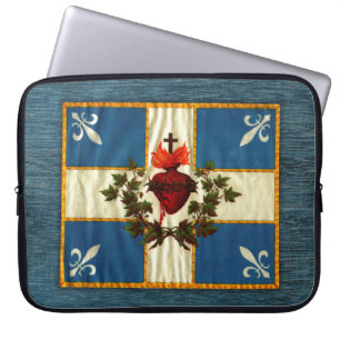 Drapeau Québec antique Carillon Sacré-Cœur Laptop Sleeve