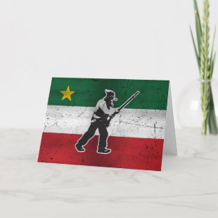 Drapeau Québec et Patriote Henri Julien érodé Card