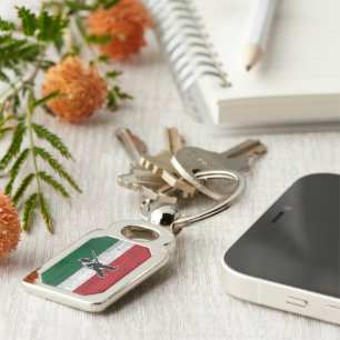 Drapeau Québec et Patriote Henri Julien érodé Key Ring