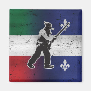 Drapeau Québec et Patriote Henri Julien érodé Magnet