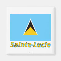 Drapeau Sainte-Lucie avec le nom en français
