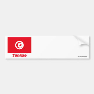 Drapeau Tunisie avec le nom en français Bumper Sticker