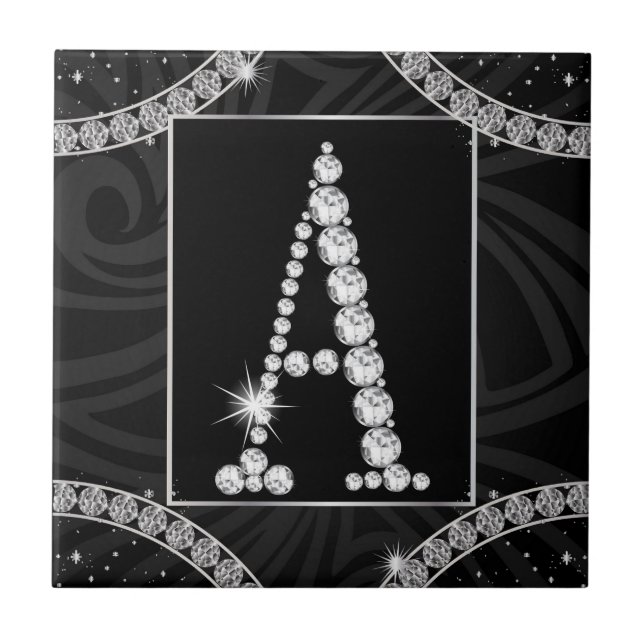 Draped In Diamonds - Initial A Tile (Front)