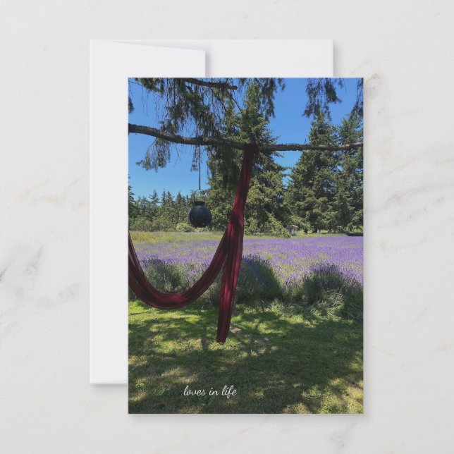 Draping Fabric, Garden Lantern & Lavender Field Card (Front)