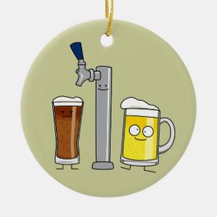 Draught Beer lager tap stout alcohol foam mug Ceramic Tree Decoration