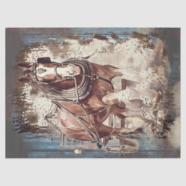 Draught Horse Decoupage Tissue Paper (Front)
