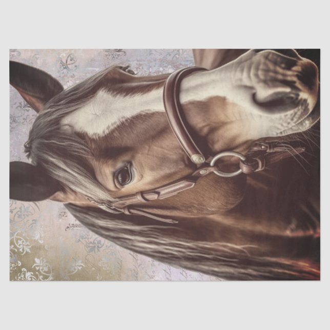 Draught Horse Decoupage Tissue Paper (Front)