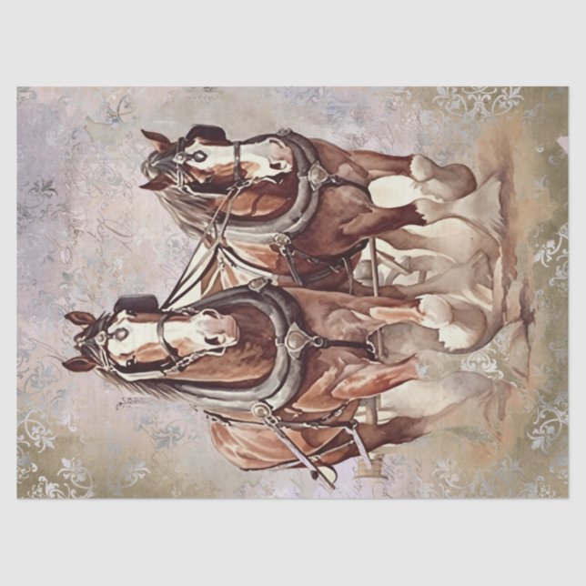 Draught Horse Decoupage Tissue Paper (Front)
