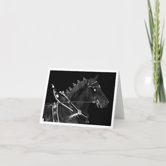 Draught Horse Note Card - "Percheron Power" (Front)