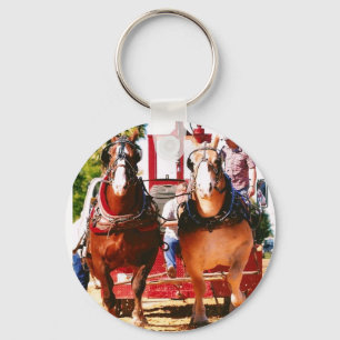 draught horse pulling key ring