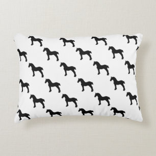 Draught Horse Silhouette Rustic Western Equine Art Decorative Cushion