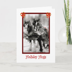 Draught   Horse Team, Holiday Hugs Card