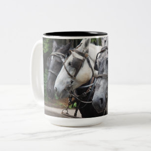 Draught Horses 842 Two-Tone Coffee Mug